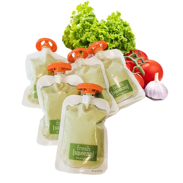 Многоразовый многоразовый пакет Doypack с носиком для упаковки жидких фруктов, йогурта, Pla, биоразлагаемый, многоразовый, для детского питания