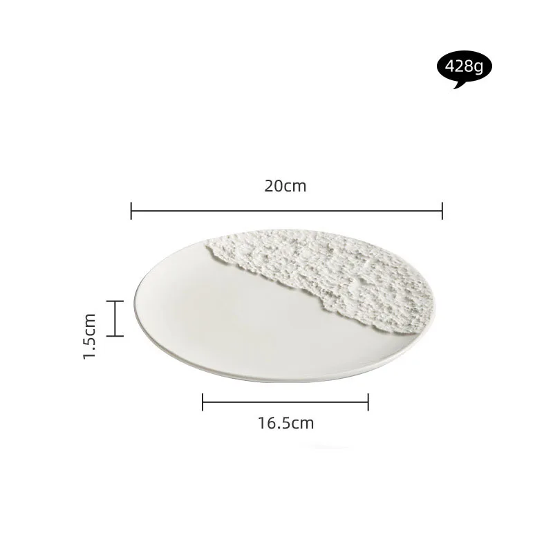 Luxury Creative Eco-Friendly White Ceramic Plates Reusable Dinnerware for Household and Party Occasions