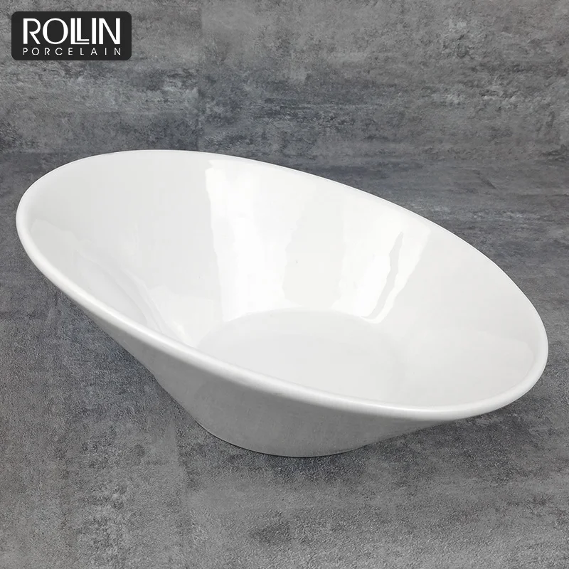 Отель Ресторан Белый Китай Предметы домашнего обихода Керамическая чаша Ваза для фруктов Белая миска для ресторана