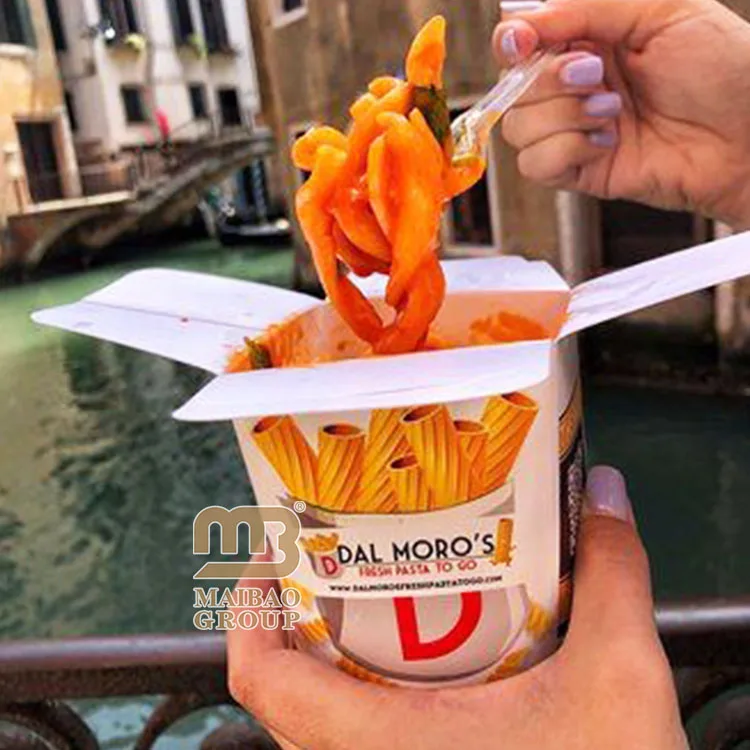 Изготовленная на заказ бумажная коробка для донера с китайской лапшой, кебабом, 16 унций, 26 унций, 32 унции, круглая коробка для лапши на вынос, мясная закуска на вынос, крафт-бумага, ланч-бокс