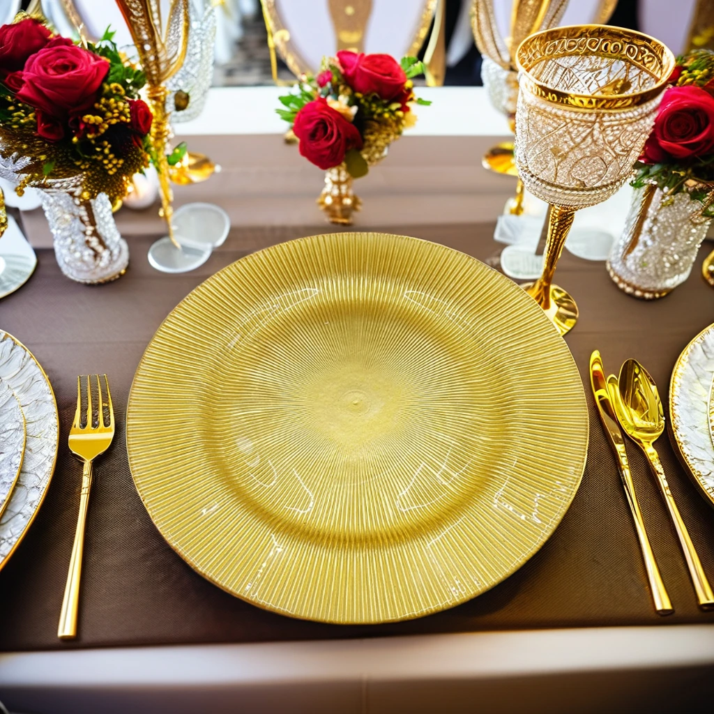 Стеклянная тарелка в полоску Golden Ray, декоративная маятниковая тарелка западного образца, свадебная тарелка с фруктами, классический дизайн