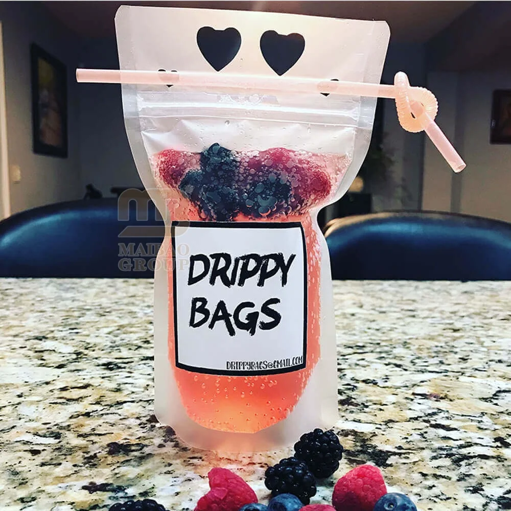 Индивидуальные биоразлагаемые пакеты для чистой воды, жидких пищевых продуктов, напитков, одноразовые пластиковые пакеты для сока, пакеты с отверстием для соломы