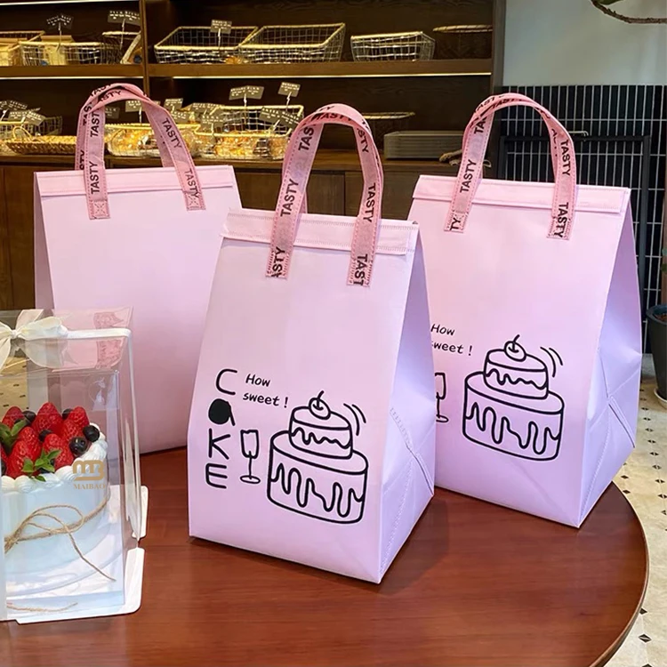 Изготовленная на заказ нетканая сумка-холодильник из алюминиевой фольги, оптовая продажа, термоизолированные сумки-холодильники, изолированная сумка-тоут для еды, кофе, торта, обеда