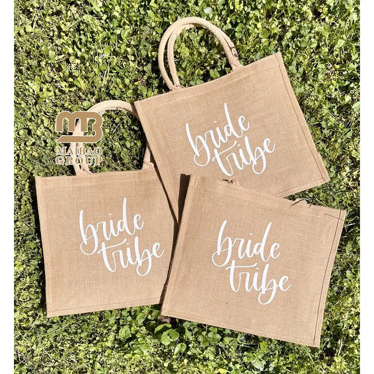 Оптовая продажа, дешевая переработка натурального джута, сумка для переноски, многоразовая сумка для покупок из мешковины, пляжные джутовые сумки с логотипом, напечатанным на заказ