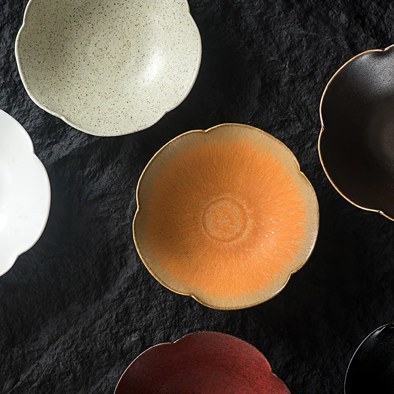 Фарфоровые сервизы нового дизайна, матовые белые волнистые цветочные керамические тарелки с лапшой Ламиан, большая миска для супа и салата на 800 мл для ресторана