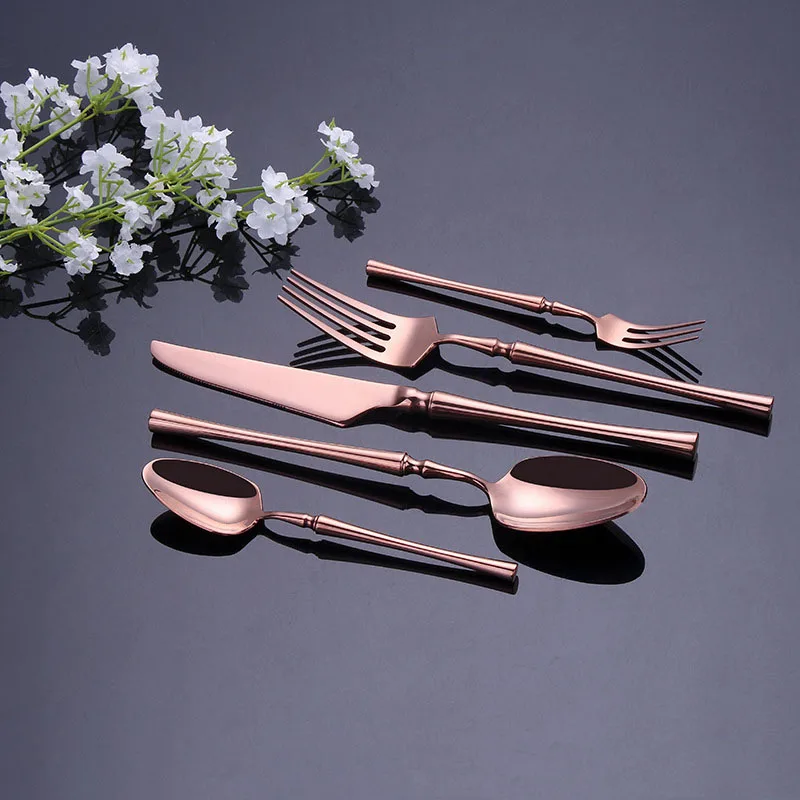 4pcs/5pcs Household 304 Stainless Steel Cutlery Set Creative Western Style Steak Knife Fork for Parties Small Waist Design