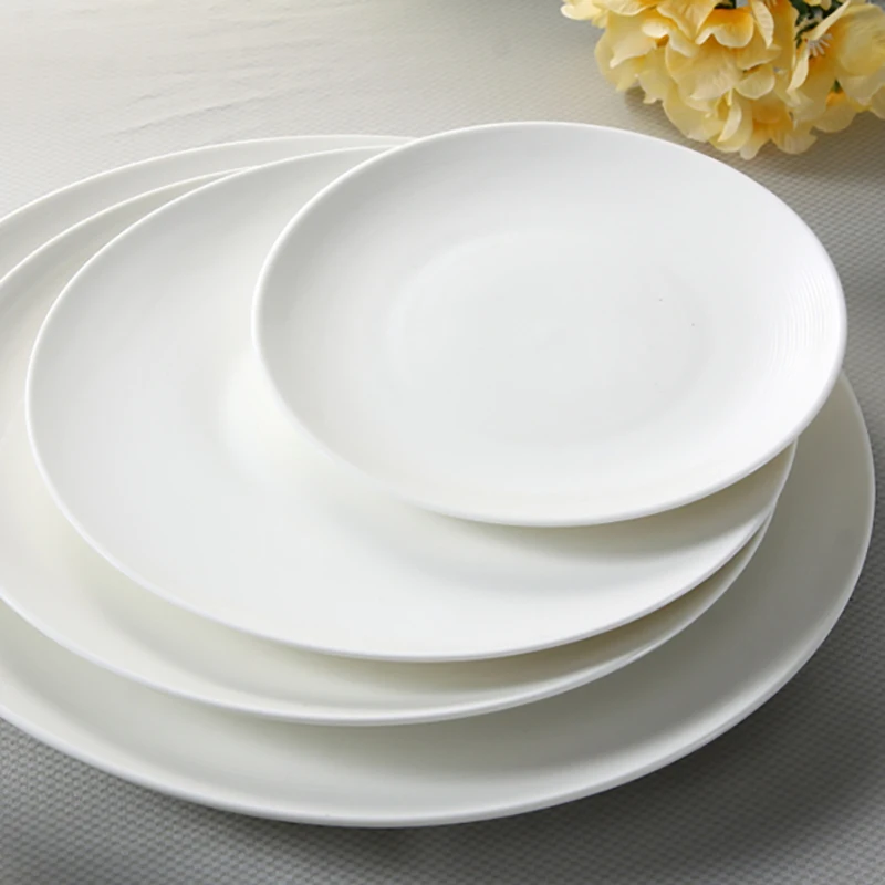 Самая продаваемая серия Line Белый керамогранитный набор Crockey, фарфоровый обеденный сервиз, фарфоровые тарелки, наборы столовой посуды