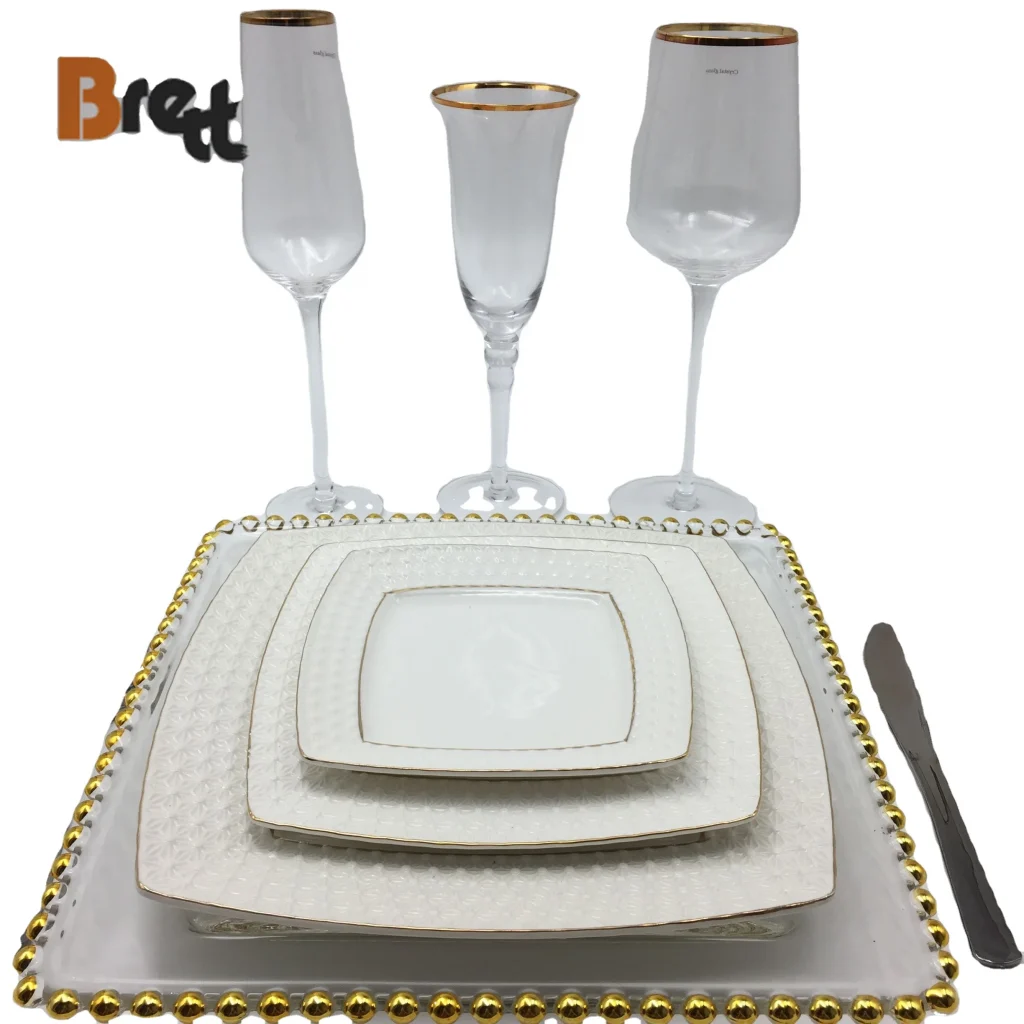 Бретт, керамическое блюдо из костяного фарфора в европейском стиле, блюдо с фруктами, глубокое блюдо, индивидуальные белые квадратные обеденные тарелки