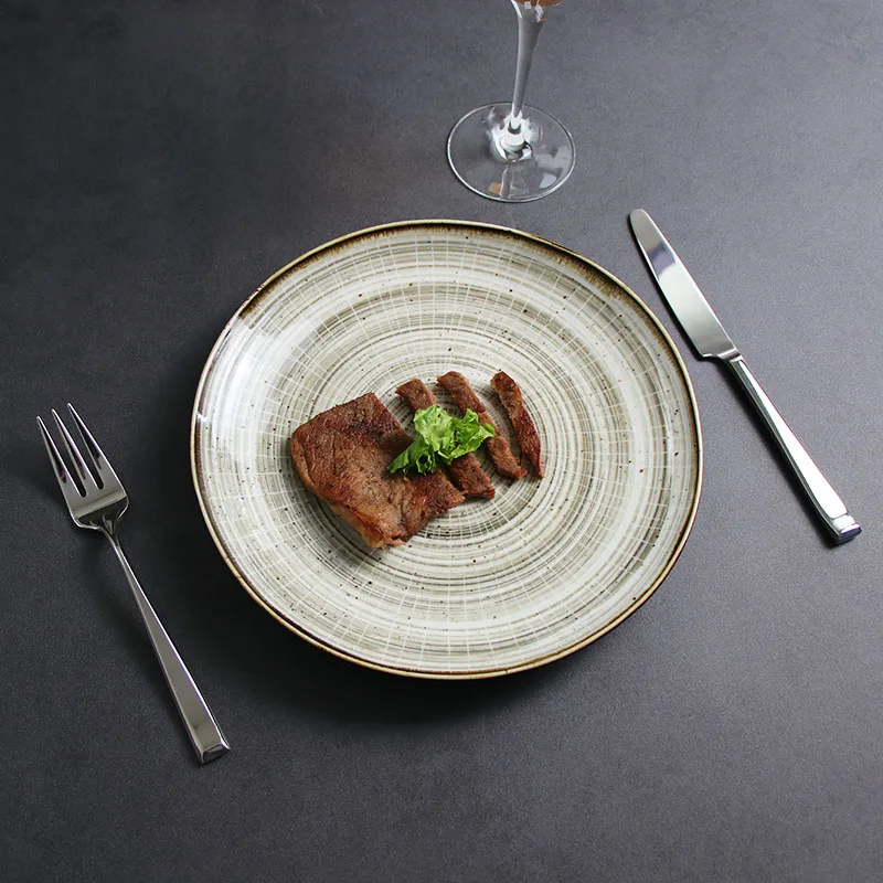 Роскошные кухонные круглые фарфоровые тарелки, посуда, обеденный набор, керамические тарелки для ресторанов, посуда, обеденный набор, посуда