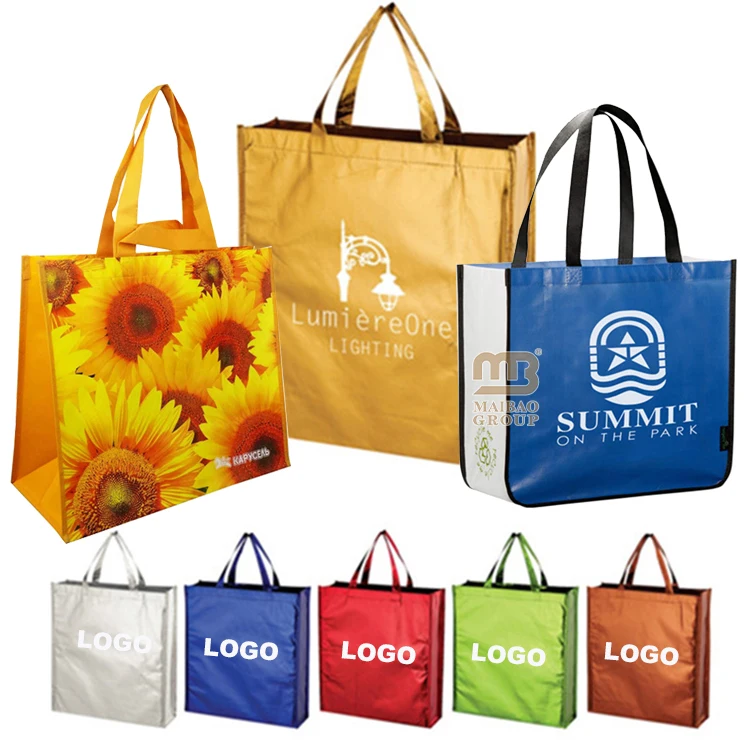 Печатная на заказ рекламная экологически чистая переработанная полипропиленовая ткань, супермаркет, магазины, продуктовая упаковка, многоразовая нетканая большая сумка