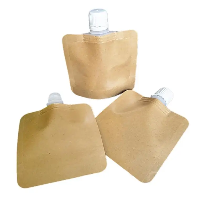 Индивидуальные биоразлагаемые крафт-бумаги, мягкие пакеты Doypack для пищевых продуктов, напитков, желе, воды, сока, носик для напитков, пакеты для жидкости