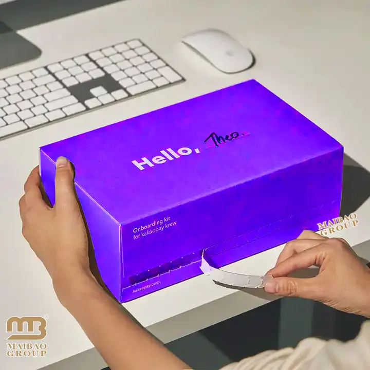 Плоская упаковка с принтом на заказ, упаковочная коробка с отрывной полосой, розовая гофрированная складная почтовая коробка из крафт-бумаги, доставка почтовая коробка