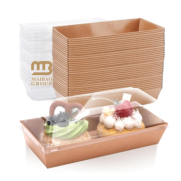 Прямоугольная коробка для упаковки пончиков для суши, одноразовая коробка для сэндвичей, колбасных изделий, контейнер для еды, коробка для выпечки с прозрачной крышкой для торта
