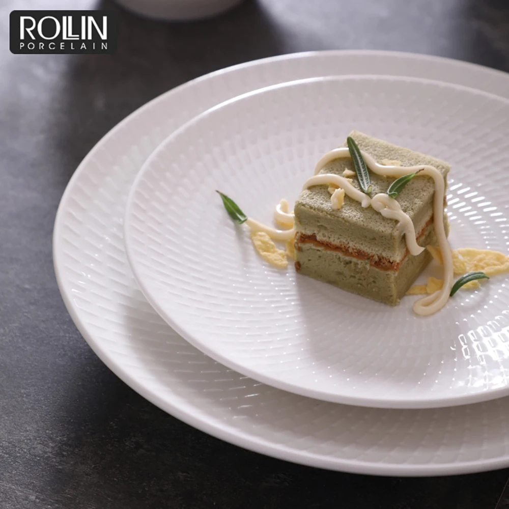 Оптовая продажа керамических белых тарелок, обеденных блюд, наборов посуды для ресторана отеля