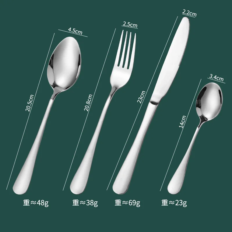 Sustainable Stainless Steel Cutlery Set in Black Silver Rose Gold Kitchen Knife Fork Dinner Spoon Flatware Collection