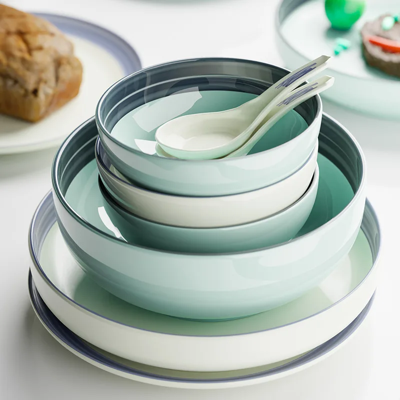 Modern Luxury European-Style Ceramic Tableware Hotel Restaurant Grade Disposable Sustainable Cutlery Set for Home Kitchenware