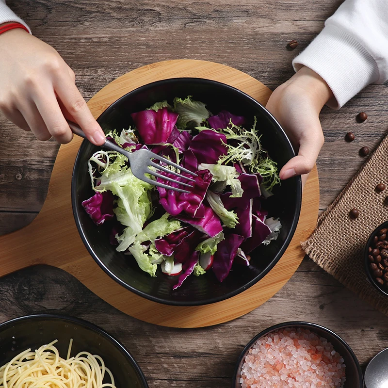 Керамические миски для супа с лапшой, ресторанные тарелки, большие керамические кухонные принадлежности, матовая тарелка для салата, поставка для ресторана