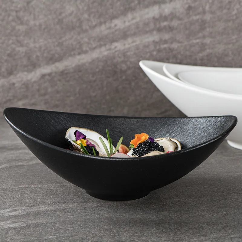 Матовая свадебная тарелка, керамическая посуда, ресторан, Horeca, наборы посуды, фарфоровая рыба, японский поднос, матовый узор из белого камня