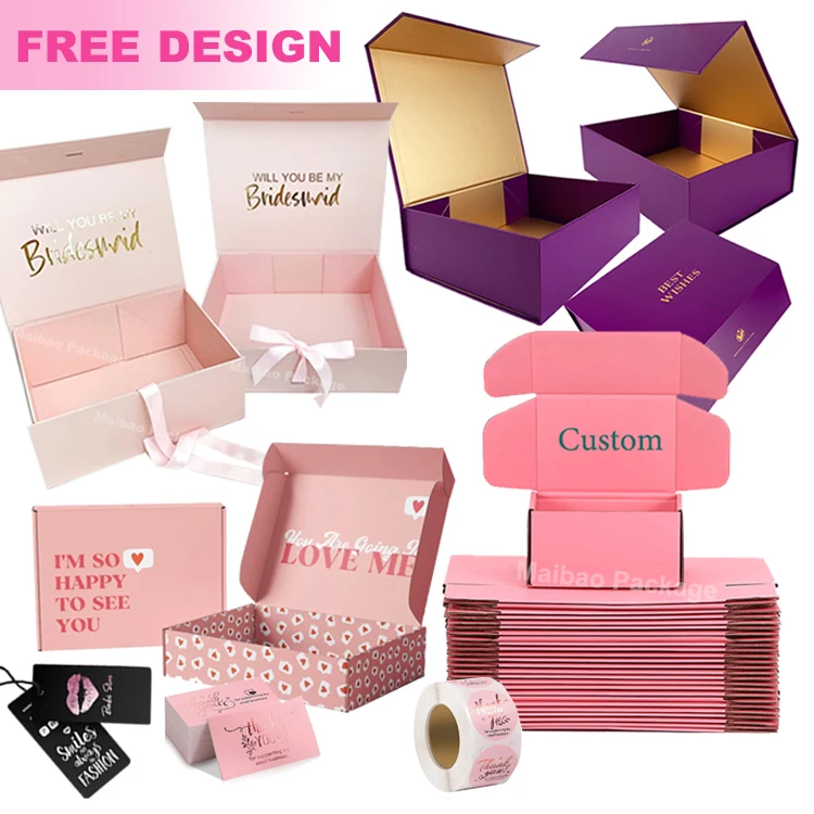 Индивидуальный дизайн Ваш собственный логотип Ящик Картонный бутик Упаковочная коробка для доставки Роскошная почтовая упаковка Упаковка для ювелирных изделий Серьги Подарочные коробки