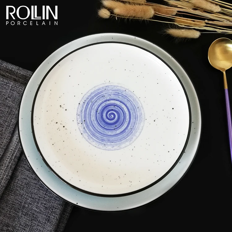 Оптовая торговля пользовательским логотипом посуда для использования в отеле тарелка под глазурованной керамической обеденной тарелкой для ресторанов