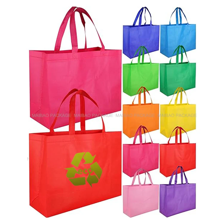 Оптовая продажа, многоразовая продуктовая сумка для супермаркета, нетканые сумки для покупок, индивидуальный логотип, экологически чистая ткань, нетканая сумка для покупок