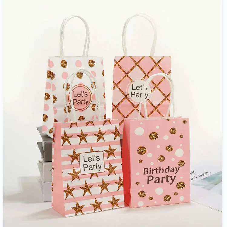 Маленькая коричневая, черная, белая, индивидуальная печать, бутик, подарочная упаковка, упаковка для ювелирных изделий, сумка для покупок из крафт-бумаги с ручками