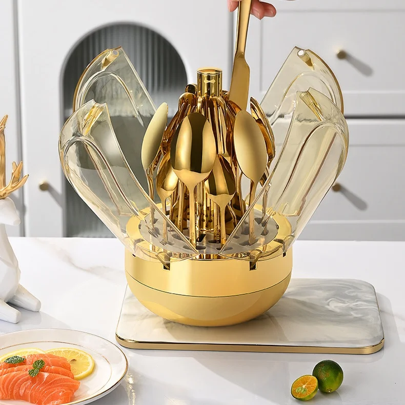 Прочный многоразовый набор столового серебра с гусиным яйцом, вилка, ложка, нож с подарочной коробкой для свадьбы и общественного питания, набор столовых ложек