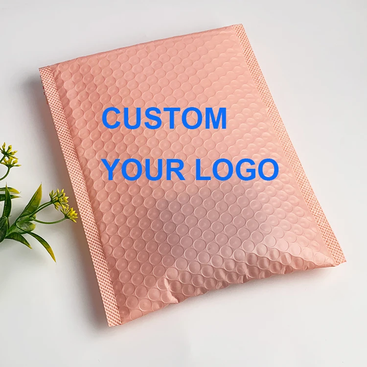 Биоразлагаемая упаковка, маленькая пузырьковая почтовая машина, доставка конвертов, сумка с принтом на заказ, розовые, синие, экологически чистые пузырьковые почтовые конверты 8,5×12