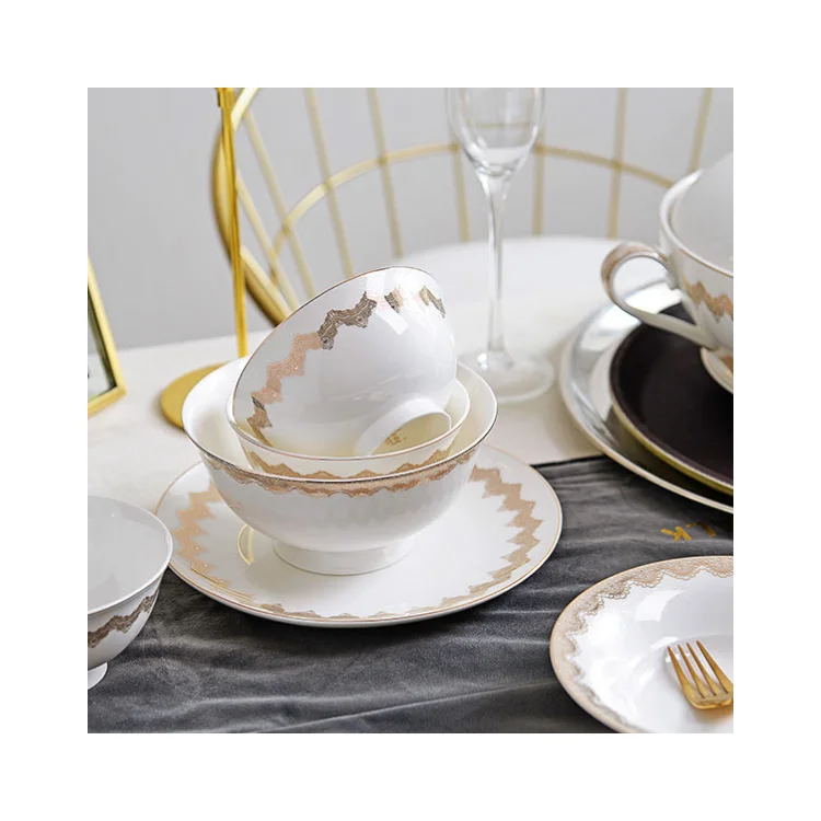 High Quality Western European Style Porcelain Dinnerware Ceramic Dinner Set