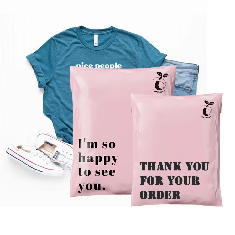 Большой экологически чистый биоразлагаемый пластиковый логотип с индивидуальным логотипом, курьерская почтовая служба, полиэтиленовые пакеты для упаковки нижнего белья для одежды