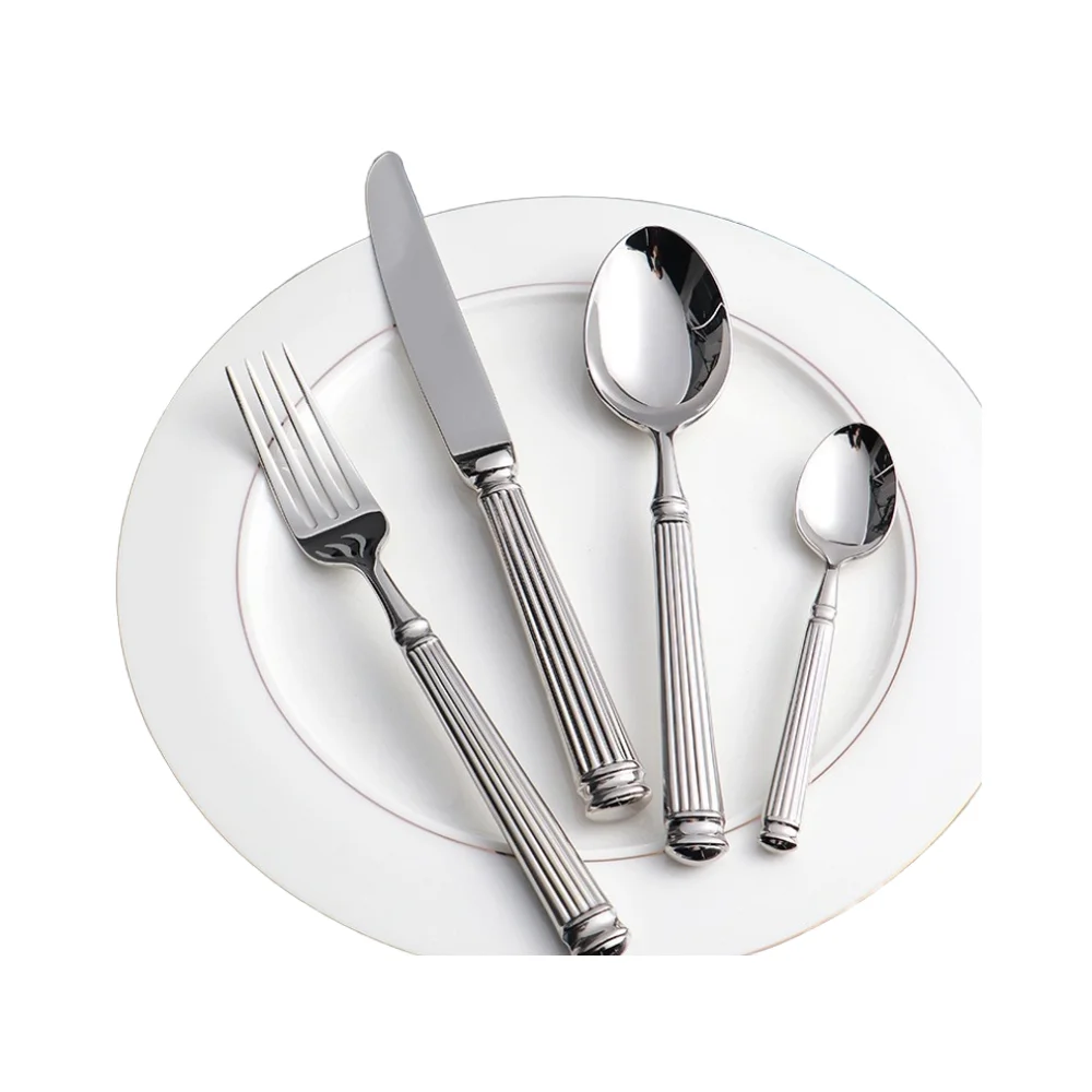 Персонализированные португальские гостиничные серебряные уникальные столовые приборы из нержавеющей стали для ресторана, набор свадебных ложек, наборы столовых приборов