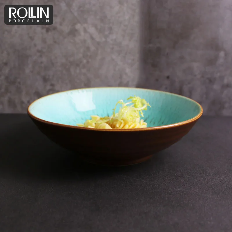 Роскошные наборы фарфоровых чаш, фарфоровые керамические миски для лапши с высококачественной глазурью для ресторана
