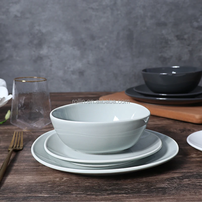 Современный нерегулярный обеденный набор, оптовая продажа, тарелки, керамическая минималистичная посуда, ресторанная посуда, фарфоровая посуда