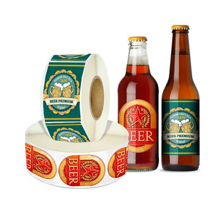 Дизайнерская печать, частные рулоны, стеклянная банка для фаст-фуда, упаковочная бумага для хранения, наклейка с логотипом, этикетка для бутылки виски, вина, пива
