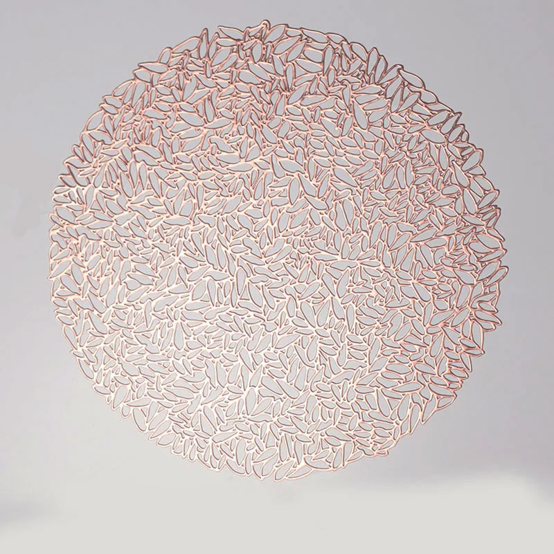 Ресторан-отель Поставщик оптовая продажа свадебных ПВХ круглые моющиеся коврики из ротанга для обеденного стола Изоляционные коврики для столов в отеле