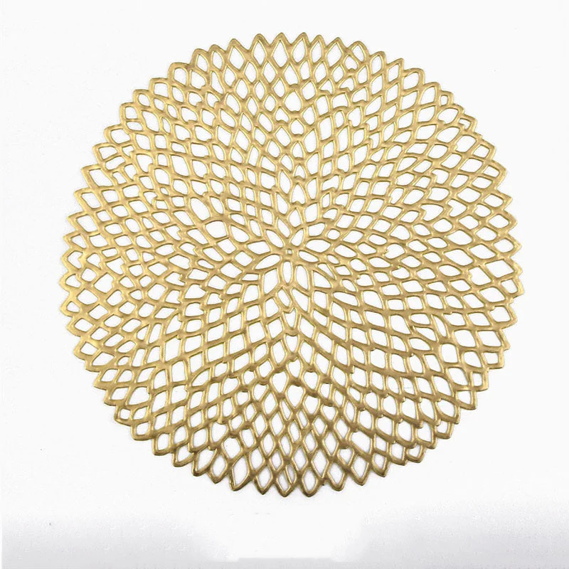 Коврики и подушечки Горячие моющиеся салфетки Полые коврики для круглых столов Круглые салфетки из ПВХ