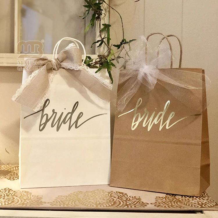 Изготовленная на заказ сумка для покупок из переработанной крафт-бумаги с логотипом Персонализированная мини-подарочная сумка «Спасибо» Экологически чистая бумажная подарочная сумка для свадьбы