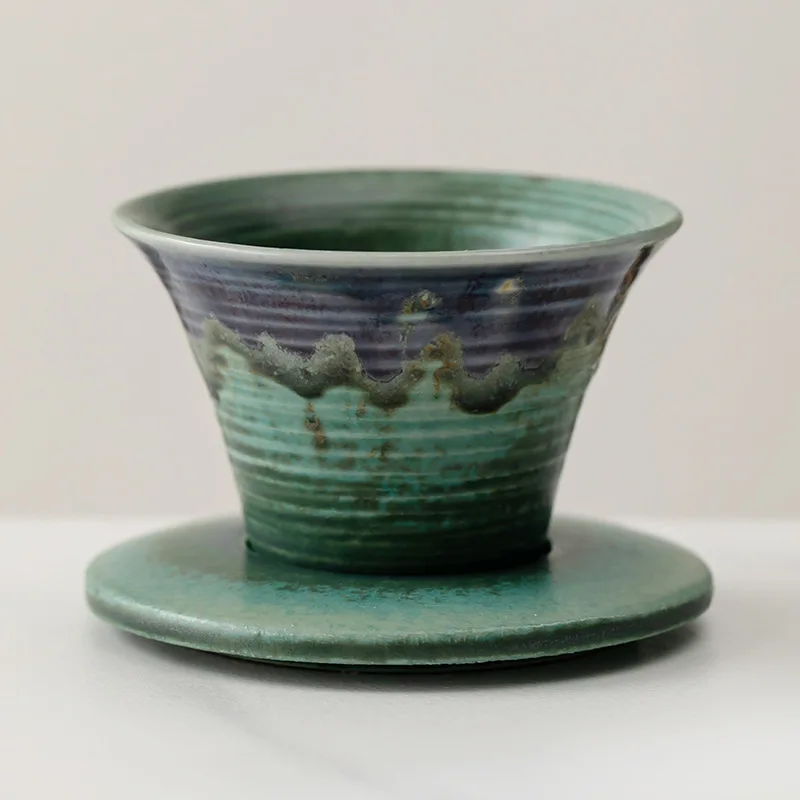 New Design 100ml Vintage Funnel Ceramic Retro Clay Coffee Latte Cup Tea Cups Coarse Pottery Coffee Cup