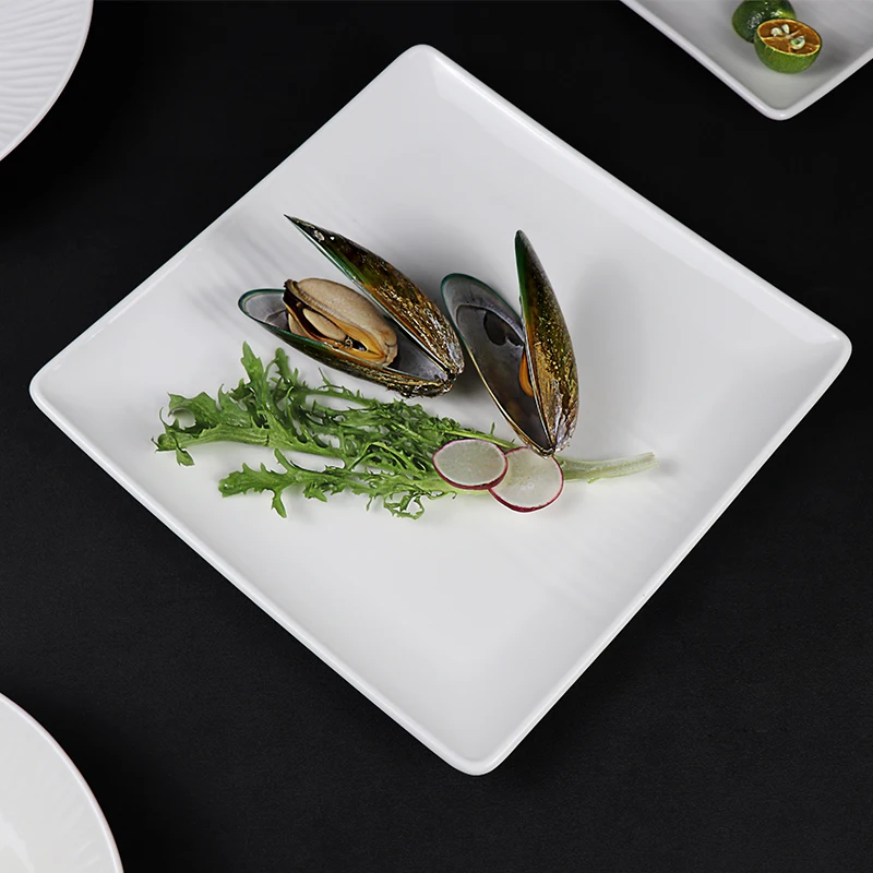 Ресторанные принадлежности, белые фарфоровые керамические тарелки, тарелки для свадебных закусок, тарелки для свадебного ужина