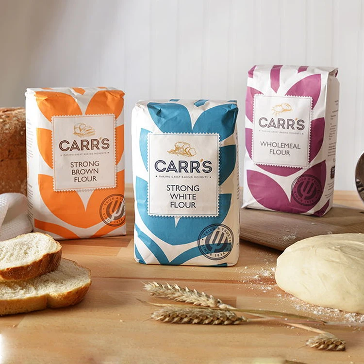 Оптовая продажа, индивидуальный дизайн, пищевые, влагостойкие, биоразлагаемые, компостируемые мешки из крафт-бумаги 1 кг, 2 кг, 5 кг для упаковки муки