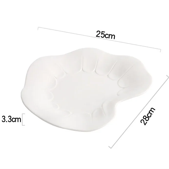 Creative Irregular Plates Luxury Restaurant High Quality White Dishes Ceramic Dinnerware Plates for Wedding
