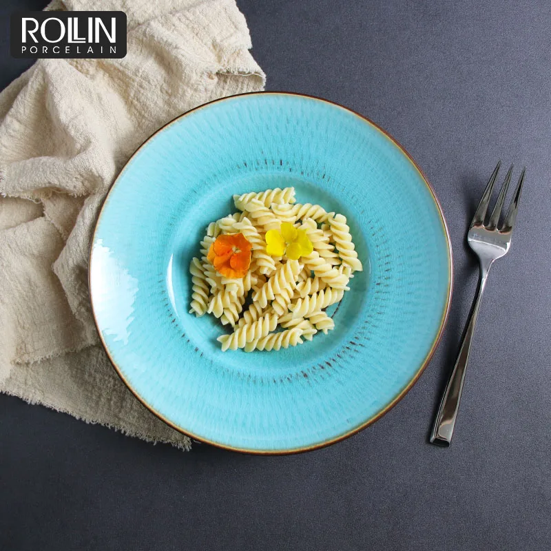 Горячие продажи фарфора в английском стиле, глубокие суповые тарелки, тарелки для макарон, тарелки для гостиниц и ресторанов