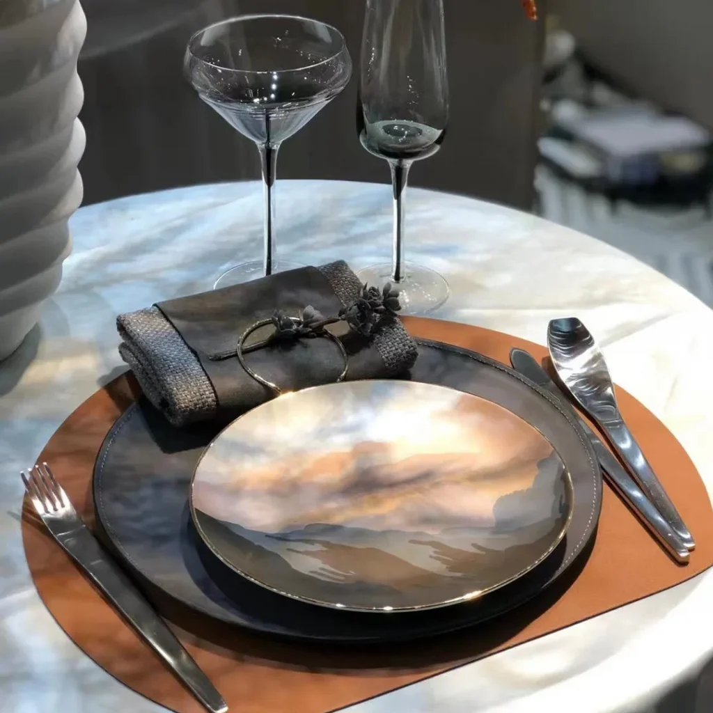 Легкая роскошная костяная керамическая тарелка для ужина, современная матовая под глазурованным фарфором для вечеринок