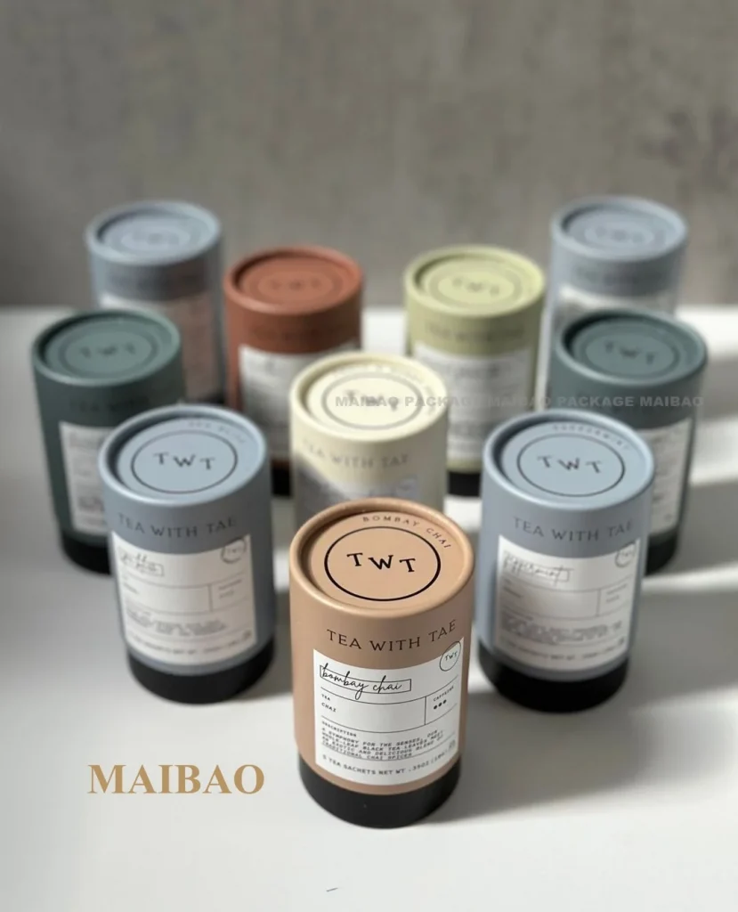 Изготовленный на заказ логотип экологически чистый пищевой качественный круглый упаковочный бумажный картонный тубус для протеинового порошка/бумажной коробки для кофе