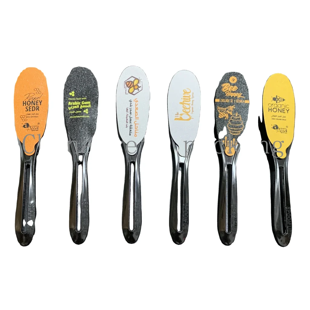 Экологичный одноразовый пластиковый стаканчик без бисфенола-А, 7 г, роскошная черная ложка для меда с фольгированной оберткой, еда, вечеринки, путешествия, свадьбы