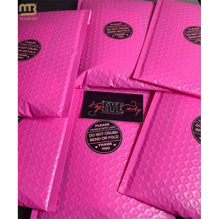 Пользовательский логотип Pink Air Padded Bubble Mailers Одежда доставка куриного пакета доставки косметики пузырьковые конверты рассылки почтовые сумки
