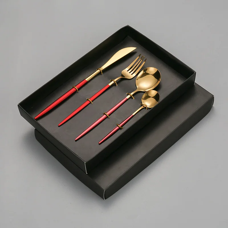 Высококачественная вилка, нож, ложка, столовые приборы из нержавеющей стали, подарочный набор для ресторана, свадебной выпечки