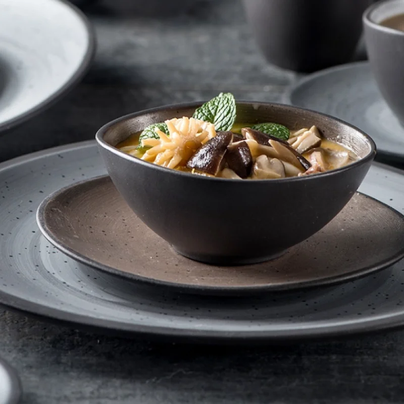 Керамическая фабрика Чаочжоу, японский обеденный сервиз, ресторанная посуда, обеденный сервиз, керамическая тарелка и чаша, набор столовой посуды для ресторана