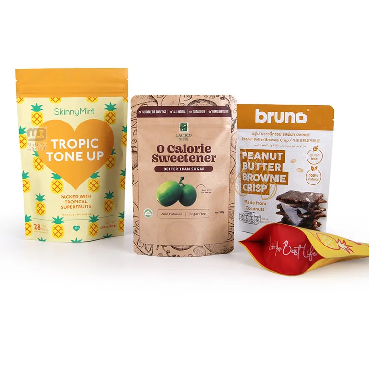 Встаньте мешки для упаковки пищевых продуктов, алюминиевые пластиковые пакеты с застежкой-молнией