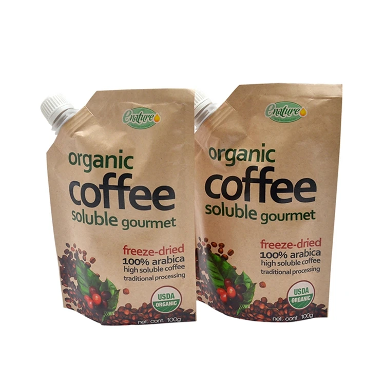 Пользовательский экологически чистый устойчивый жидкий напиток Упаковка. Разлагаемая пакетная сумка Bibodable Brown Kraft Bap